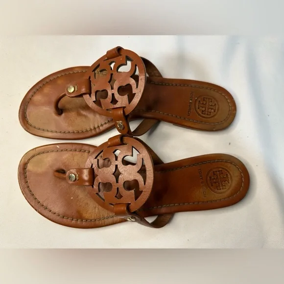 Tory Burch Miller Women’s Cognac/Brown Sandals| Size 9 1/2 - Picture 6 of 10